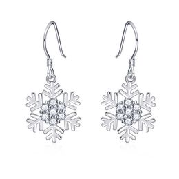 Charm S925 Snowflake Ice Crystal Earrings Women's Sterling Silver Long Temperament Simple Tassel 2020 New Fashion Gift