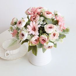 Decorative Flowers Artificial Camellia For Wedding House Garden Simulation Fake Flower Home Desk Mariage Decoration Accessoires