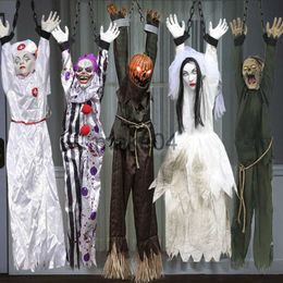 Novelty Items Halloween Decoration New Style Halloween Electric Toys Hanger Clown Nurse Witch Voice Control Electric Horror Props J230815