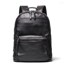 Backpack Nesitu Coffee Black Brown Vegatable Tenned Full Grain Genuine Leather 15.6'' Laptop Women Men Travel Bag High Quality