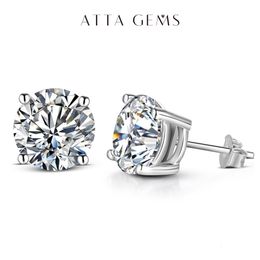 Stud ATTAGEMS 2 Carat 80mm D Colour Stud Earrings For Women Top Quality 100% 925 Sterling Silver Sparkling Wedding Jewellery 230814