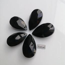 Люстра Crystal Camal 5pcs 38 мм черная сетчатая форма капля подвески Призмы Бусины, висящие для осветительной лампы, часть свадебного домашнего декора