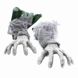 Novelty Items Halloween Zombie Arm Sleeves Realistic Life Size Skull Hands Makeup Party Cosplay Prop Devil Costume Zombie Gloves J230815