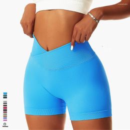 Active Shorts V Waist Women Seamless Scrunch Workout High Waisted Booty Lifting Gym Yoga BuGym