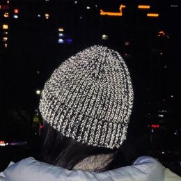 Beanies Winter Reflective Fishing Night Running Beanie Hats Men Women Lady Girls Warm Cap Outdoor Windproof Knitted Hat