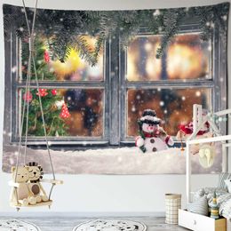 Tapestries Snow Outside The Window Christmas Gift Tapestry Wall Hanging Art Home Decor