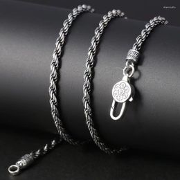 Chains Vintage Gothic Punk Male Female S925 Sterling Silver Twist Necklaces For Men Women Hip Hop Party Jewellery Accessories