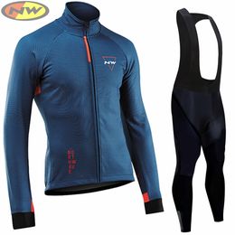 Cycling Jersey Sets NW Set Autumn Riding Long Sleeves Mens Bib Bicycle Clothing Spring Breathable Bike Clothes 230814