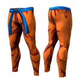 Men's Pants Oku 3D Printed Pattern Compression Tits Men Sweat Skinny Lein Trousers Male Veeta Costume Lon