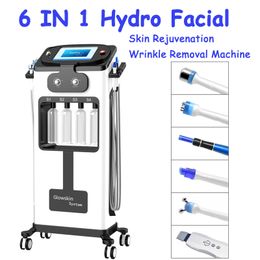 Multifunction 6 IN 1 Hydra Face Machine Skin Whitening Wrinkle Removal RF Ultrasound Improve Blackheads Deep Cleaning Microdermabrasion Equipment