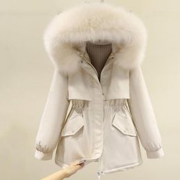 Women's Trench Coats Cotton Padded Down Jacket Women Mid-length Style Winter Plus Size 2XL Hooded Coat Loose Parka