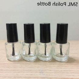 5ml Round Clear Glass Polish Empty Bottle Makeup Tool Nail Polish Empty Cosmetic Containers Nail Glass Bottle with Brush Duori