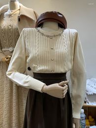 Women's Sweaters Iyundo Fried Dough Twists Versatile Pullover Korean Fashion 2023 Girls Autumn Winter Knitted Top For Women