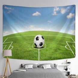 Tapestries Football Tapestry Wall Hanging Blue Sky White Clouds Natural Scenery Sleeping Mat Living Room Family Decoration