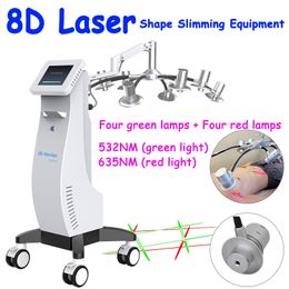 Vertical Slimming Lipolaser Fat Reduction Cellulite Removal 8D Lipo Laser Red Green Light Salon Use