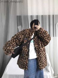 Men's Hoodies Sweatshirts HOUZHOU Y2K Leopard Pattern Cashmere Hoodie Women's 2023 Korean Fashion Harajuku Zipper Long Sleeve Super Big Hat Sweatshirt Z230815