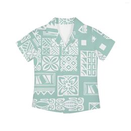 Men's Casual Shirts Polynesian Tribal Hawaiian Totem Tattoo Hawaii Prints Children Fashion Short-sleeved Boys For Kids Party