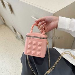 Cross Body Summer Candy Color Jelly Small Square Bag Women's Mini Lipstick Bag Pressed Shell Handheld Box Bag Girls' Chain Crossbody Bagstylishhandbagsstore