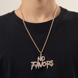 Pendant Necklaces KunJoe Bling Iced Out Rhinestone Large Letter Necklace For Men Hip Hop Gold Colour Twisted Chain Charm Jewellery