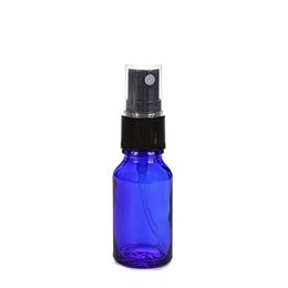 Thick 15ml 1/2Oz Cobalt Blue Fine Mist Atomizer Glass bottle Spray Refillable Perfume Empty Bottle Glass for Aromatherapy Essential Oil Ouln
