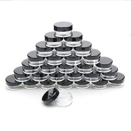 5G/5ML Mini Plastic Round Clear Cosmetic Jars With Screw Cap Lids 017Oz Makeup Sample Containers for Powder , Cream, Lotion, Lip Balm/ Ocim