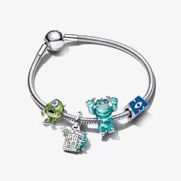 2023 New silver Charms Bracelets for women Designer Jewellery Disne Monsters Bracelet Set DIY fit Bracelet bangle Green Fashion popular gifts