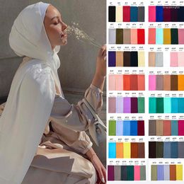 Ethnic Clothing Chiffon Hijab Scarf Turbans For Women Plain Shawl Foulard Muslim Veil Head Wraps Headscarf Malaysian Women's Scarves Hijabs