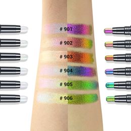 Eye Shadow CHARMACY Double End Multichrome Eyeshadow Sticks Highlighter Waterproof Shimmer Eyeshadow 6 Color Stereo Eye Makeup Cosmetics 230814