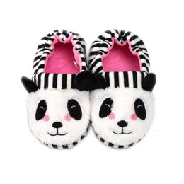 Terlik yürümeye başlayan çocuk çocuk terlik kapalı kış sevimli kawaii panda peluş sıcak çocuk kızlar ev ayakkabı yumuşak kauçuk taban ev ayakkabıları bebek eşyaları 230814