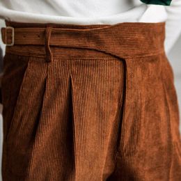 Men's Pants Autumn Winter Men Corduroy Suit Pant Casual British High Waist Office-trousers Dress Trousers Pantalones Hombre