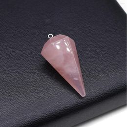 Pendant Necklaces Natural Gem Stone Pendants Cone Clear Quartz Amethysts Pendulum For Jewellery Making Diy Women Necklace Earrings Gifts