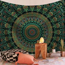 Tapestries India Mandala Tapestry Wall Hanging Boho Decor Cloth Psychedelic Hippie Night Moon Carpet 230815