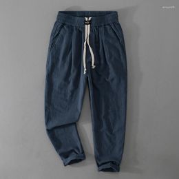 Men's Pants 2023 Spring Summer Linen Cotton Casual Men Clothing Simple Breathable Thin Trousers Daily Lightweight Mens