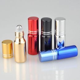 5ml UV Coated Essential Oil Roll On Bottle Stainless Steel Roller Ball Aluminium Lids fragrance Perfume Mfpfn