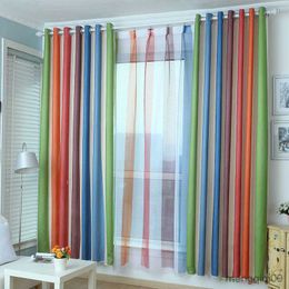 Curtain Coloured Vertical Stripe Curtains for Nursery Bedroom Living Room Rainbow Curtain Drapes Window Sheers for Kids Girls Room 2pc R230815