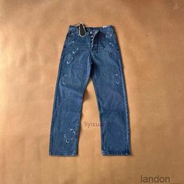 2023 Ch Designer Jeans for Womens Mens Make Old Washed Pants Straight Trousers Heart Letter Prints Woman Man Casual Long Style Bottoms H2 Hdfi 14fa AI9G