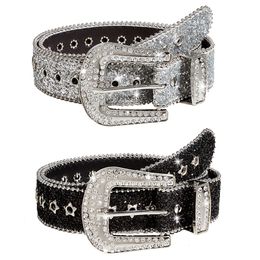 Belts Gothic Belts Adjustable Women Leather Waist Belt Western Cowboy Fashion Belt for Jeans Star Girl Y2k Accessories 230814