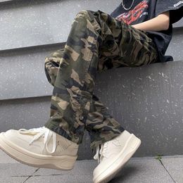 Men's Pants Foufurieux 2023 Multi-Pockets Spring Cargo Men Zip Leg Ankle-Length Camouflage Joggers Cotton Casual Work Trousers