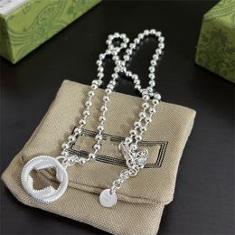 Designer Pendant Necklaces Double Letter G Logo Chains Necklaces Luxury Women Fashion Jewelry Metal GGity silvery Necklace Gift 43