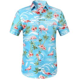 Men s Casual Shirts Fashion Hawaiian Shirt 3d Printed Flamingo Style Men Women Beach Short Sleeve Oversized Blouse Vocation Lapel 230814