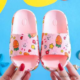 Slipper Colourful Carrot Rabbit Children Slippers Comfort Soft Sole Non-Slip Bathroom Shoes Girls Casual Home Indoor Slippers Kids Shoes R230815