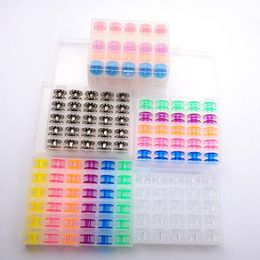 25 36Pcs/Set Bobbins Box Set Sewing Machine Spools Colorful Plastic Metal and Case Storage Box Sewing Equipment Tools Accessories Aneil