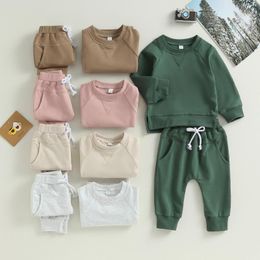 Clothing Sets CitgeeAutumn Toddler Boys Girls Fall Outfits Solid Colour Long Sleeve Sweatshirts And Pants Spring Clothes Set