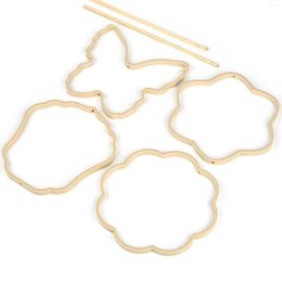 Decorative Figurines DIY Special-Shaped Fan Delicate Chinese Style Frame Craft Handheld Hoop Plastic Garlands Cross Stitch Needle