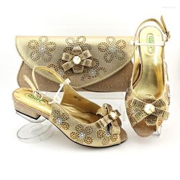 Kleiderschuhe Doers-Italienisch passender Goldschuh und Taschen-Set Afrikanische Hochzeitssets !! HFG1-3