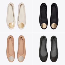 Designer T B Claire Ballet Flat Schuhe Damen Kleidschuhe Boarding Schuhe Tanzschuhe Fahrschuhe lässige Schuhe Weiche Schafsleder -Gummi -Laibler