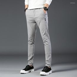 Men's Pants HCXY Brand 2023 Autumn Winter Mens Casual Thick Warm Pencil Men Trousers Slim Fit Micro Stretch Plus Velvet