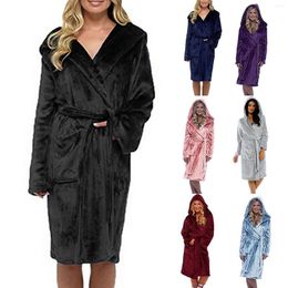 Women's Sleepwear Winter Thin Nightgown Plush Lengthened Shawl Bathrobe Home Clothes Coat Polyester Warm Comfortable Long Sleeved Pyjama