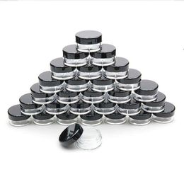 5G/5ML Mini Plastic Round Clear Cosmetic Jars With Screw Cap Lids 017Oz Makeup Sample Containers for Powder , Cream, Lotion, Lip Balm/ Uikk