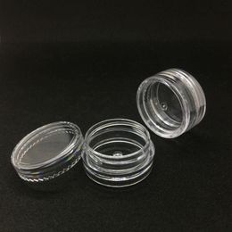 3 Gram Clear Empty Jars Round Shape 3ML Cosmetic Face Cream Nail Art Essential Oil Transparent Plastic Vial Pots Container Clpee